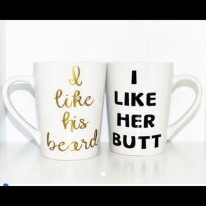 Coffee Cup Set - I like his beard I like her butt